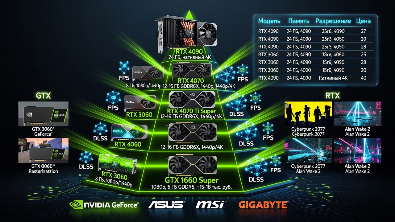 Видеокарты GeForce: чем отличаются модели и какую купить